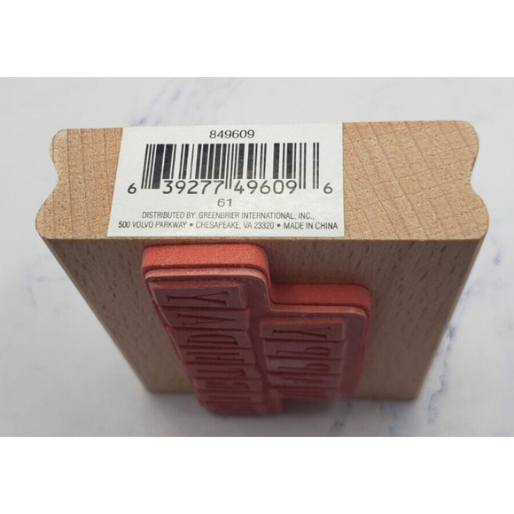 Happy Birthday Block Letters Greenbrier Wood Mounted Rubber Stamp - Picture 3 of 7